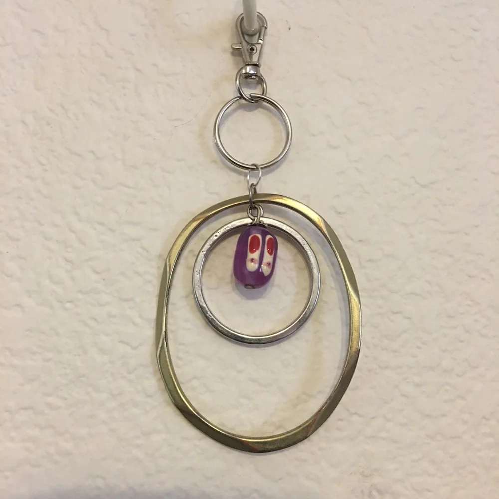 Vintage repurpose salvaged estate gem keychain